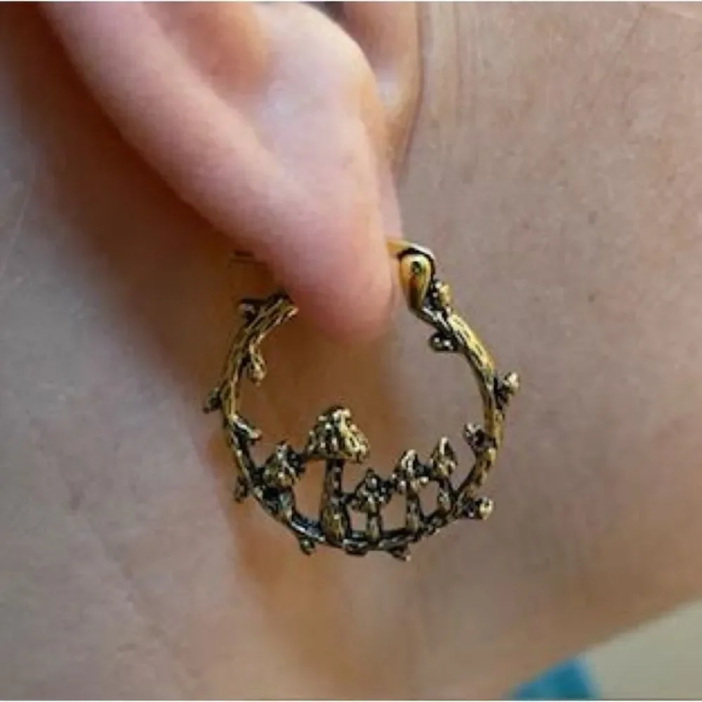 Mushroom hoop earrings N1067